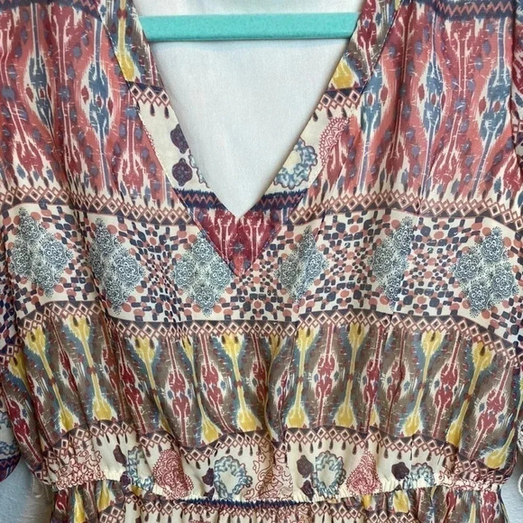 Vanity knee length boho dress with cream lace trimmed slip underneath. - Picture 5 of 10